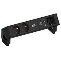 BACHMANN DESK2 2xUTE 1xUSB Charger 1xCM Strom 0,2m GST18 RAL9005