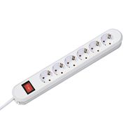 BACHMANN Prise multiple, 6x, interrupteur, blanche, blanc, 1,5 m