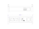 BACHMANN DESK 2x contact de protection USB A&C