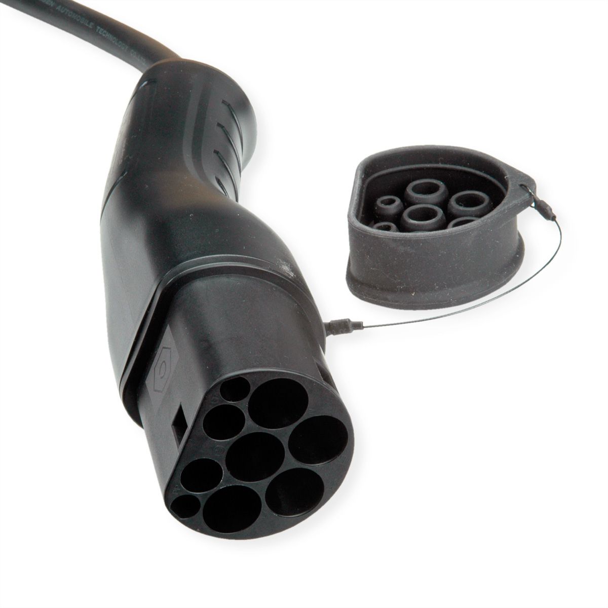ROLINE Câble de recharge VE type2, 3-Phases, 480VAC (3P+N+E), 16 A, 11 kW, spirale (max. 2m)