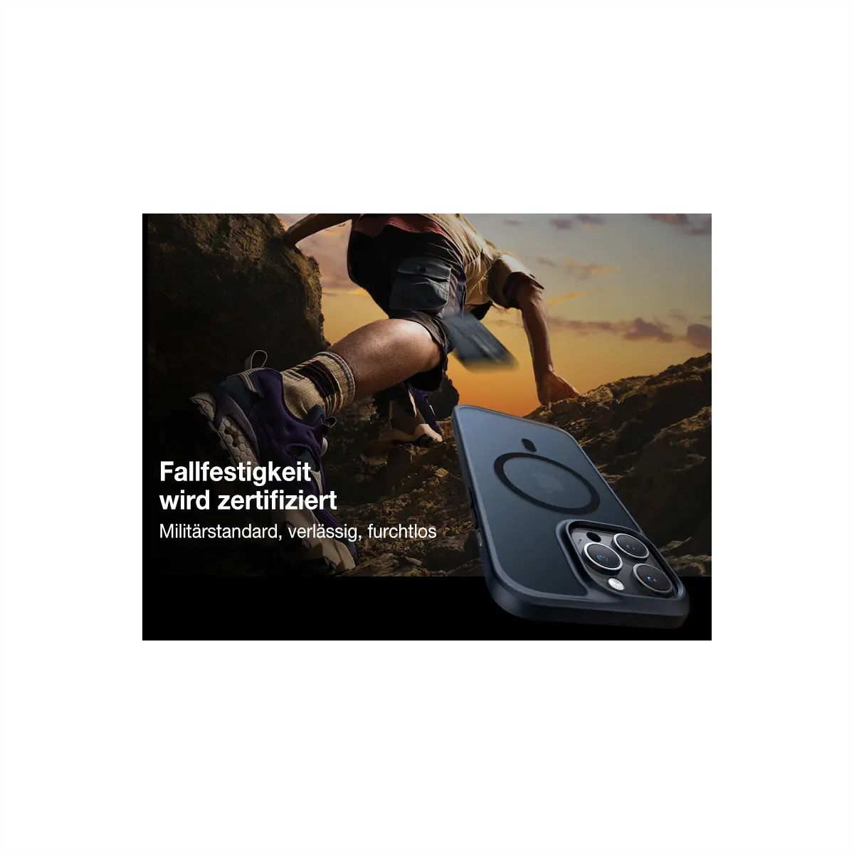Torras Handyhülle Guardian iPhone 15 pro, MagSafe, schwarz