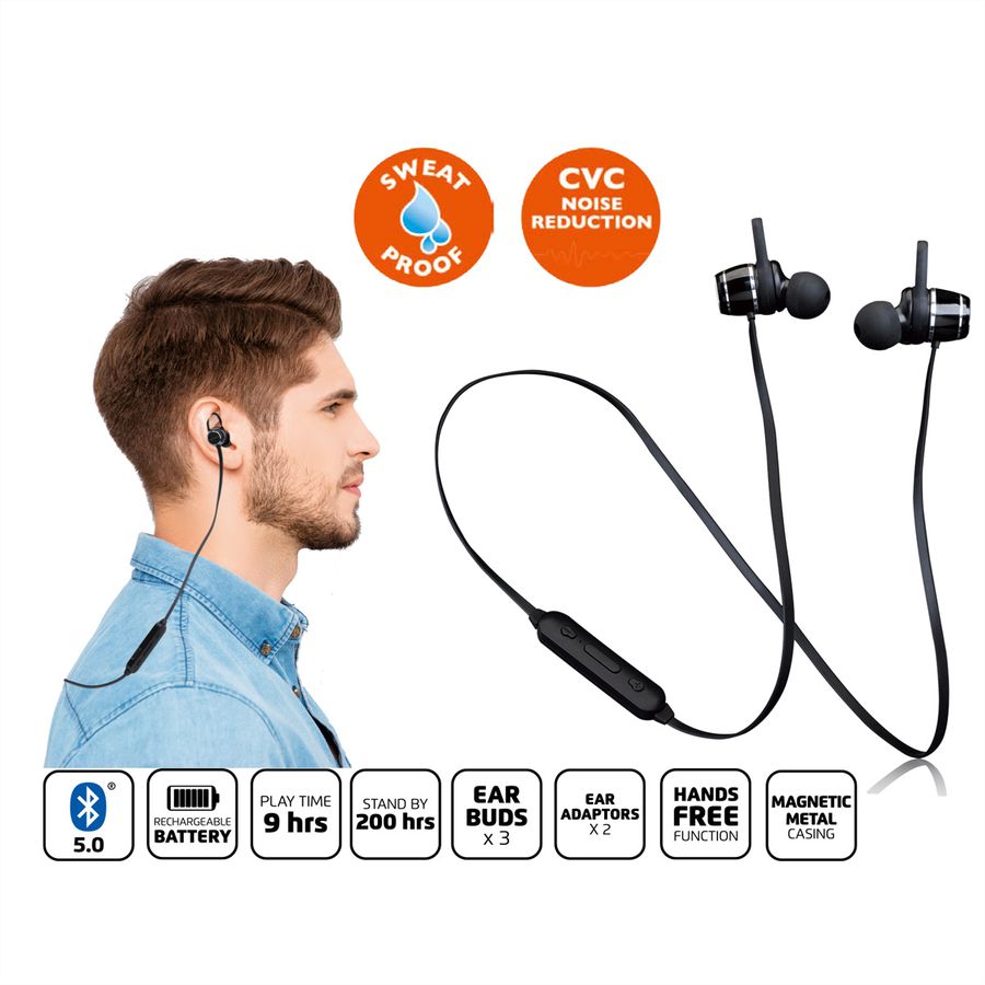 Lenco Écouteurs intra-auriculaires EPB-030BK, avec Bluetooth