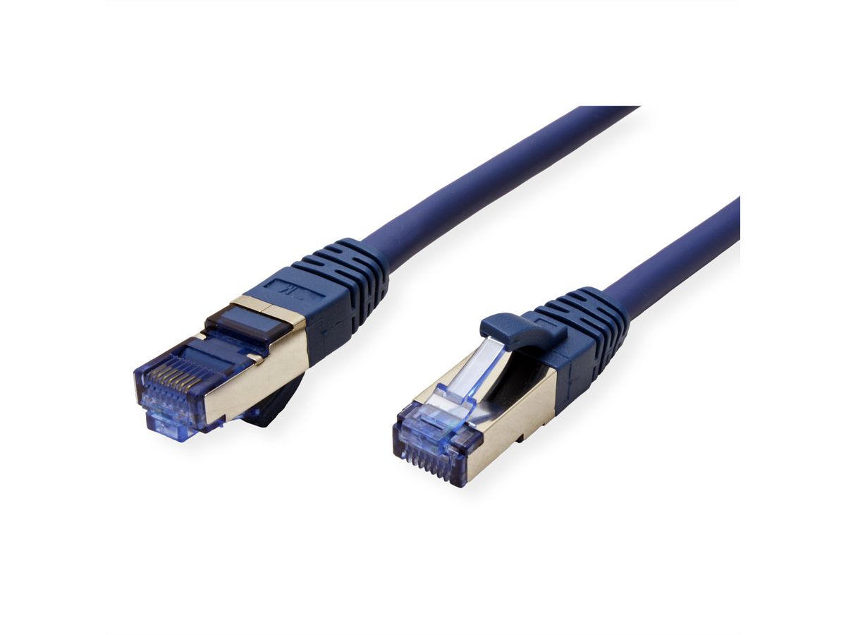 Cordon VALUE Cat.6A (Classe EA) / 10 Gigabit S/FTP, LSOH, bleu, 15 m