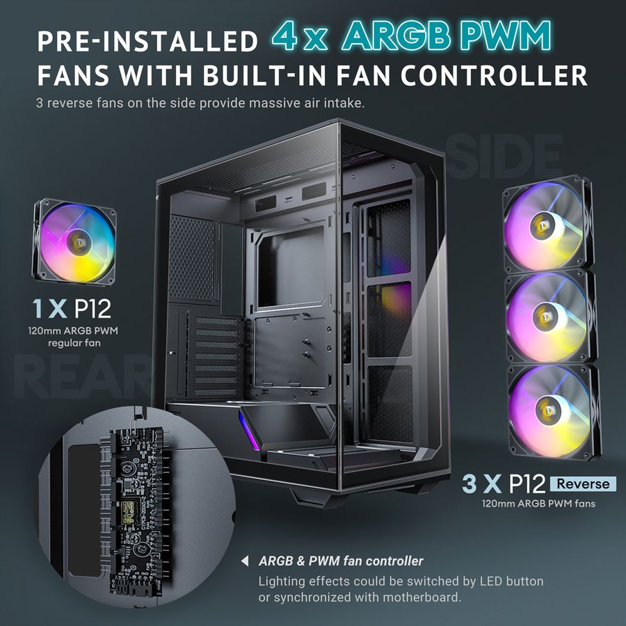 ANTEC Constellation C3 ARGB Boîtier PC Midi Tower ATX, noir