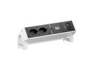 BACHMANN DESK2 2xCH 90° 1xUSB C/C 65W, L=0,2m INOX