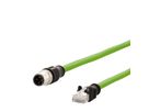 METZ CONNECT Verbindungsleitung M12 ST-RJ45 ST, 4-polig D-kodiert RJ45, 2 m