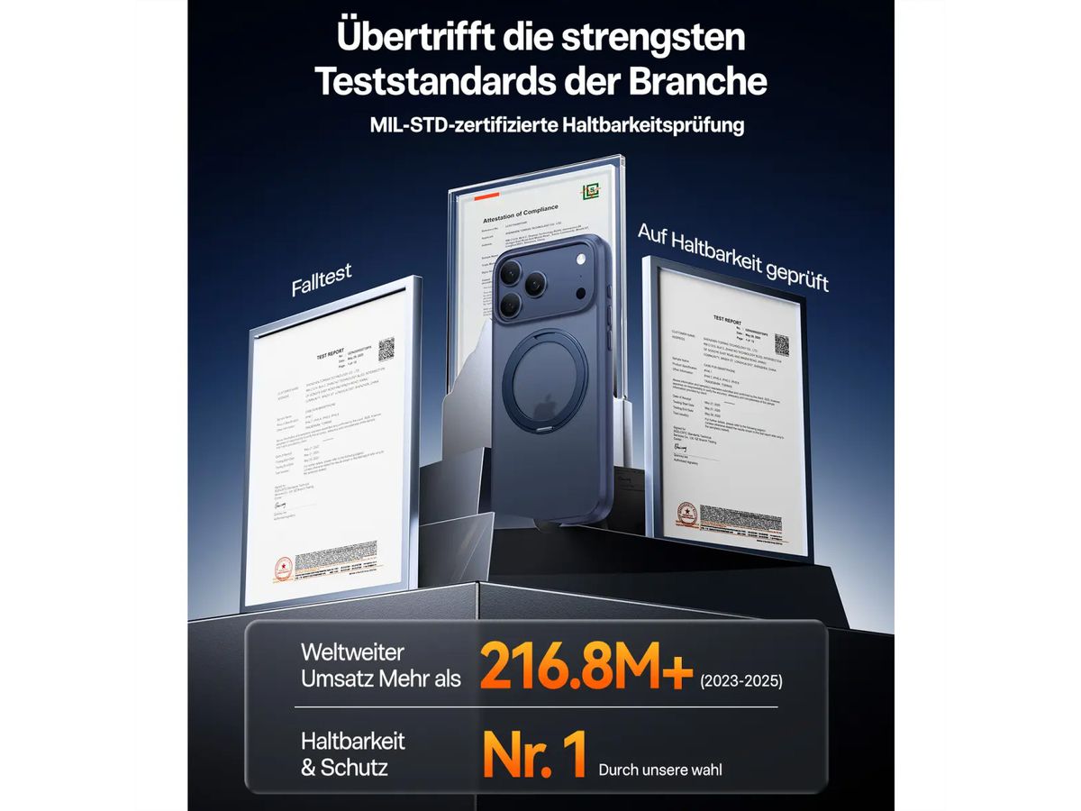 Torras UPRO Ostand Pro Schutzhülle, iPhone 17 Pro Max, MagSafe, blau
