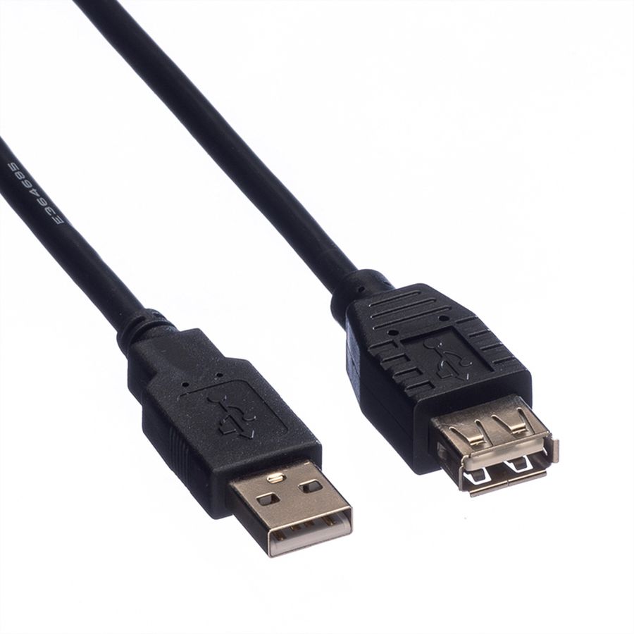 ROLINE Câble USB 2.0 Type A-A, M/F, noir, 1,8 m