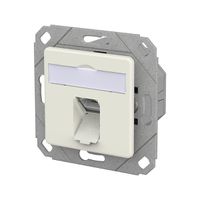METZ CONNECT E-DAT C6A LSA++ Prise, 1 port, goulotte encastrée (UPk), blanc pur