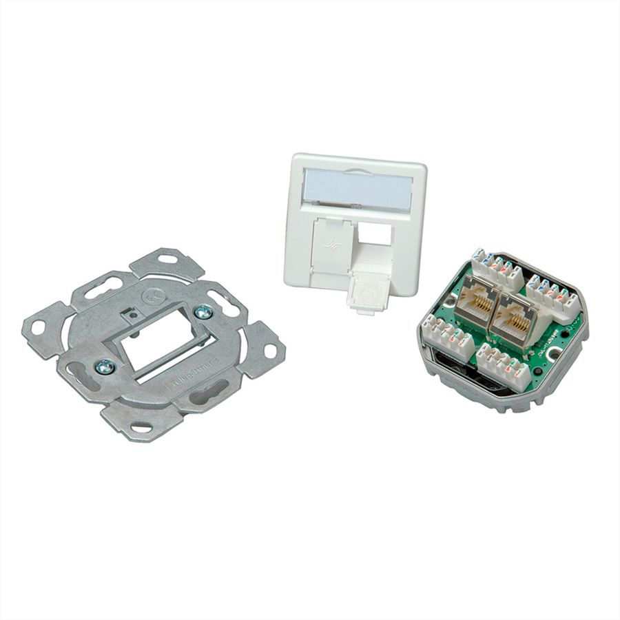 TELEGÄRTNER Embase AMJ45 2x RJ45 Cat.5e (Classe D) blanc alpin, (A+B+C)