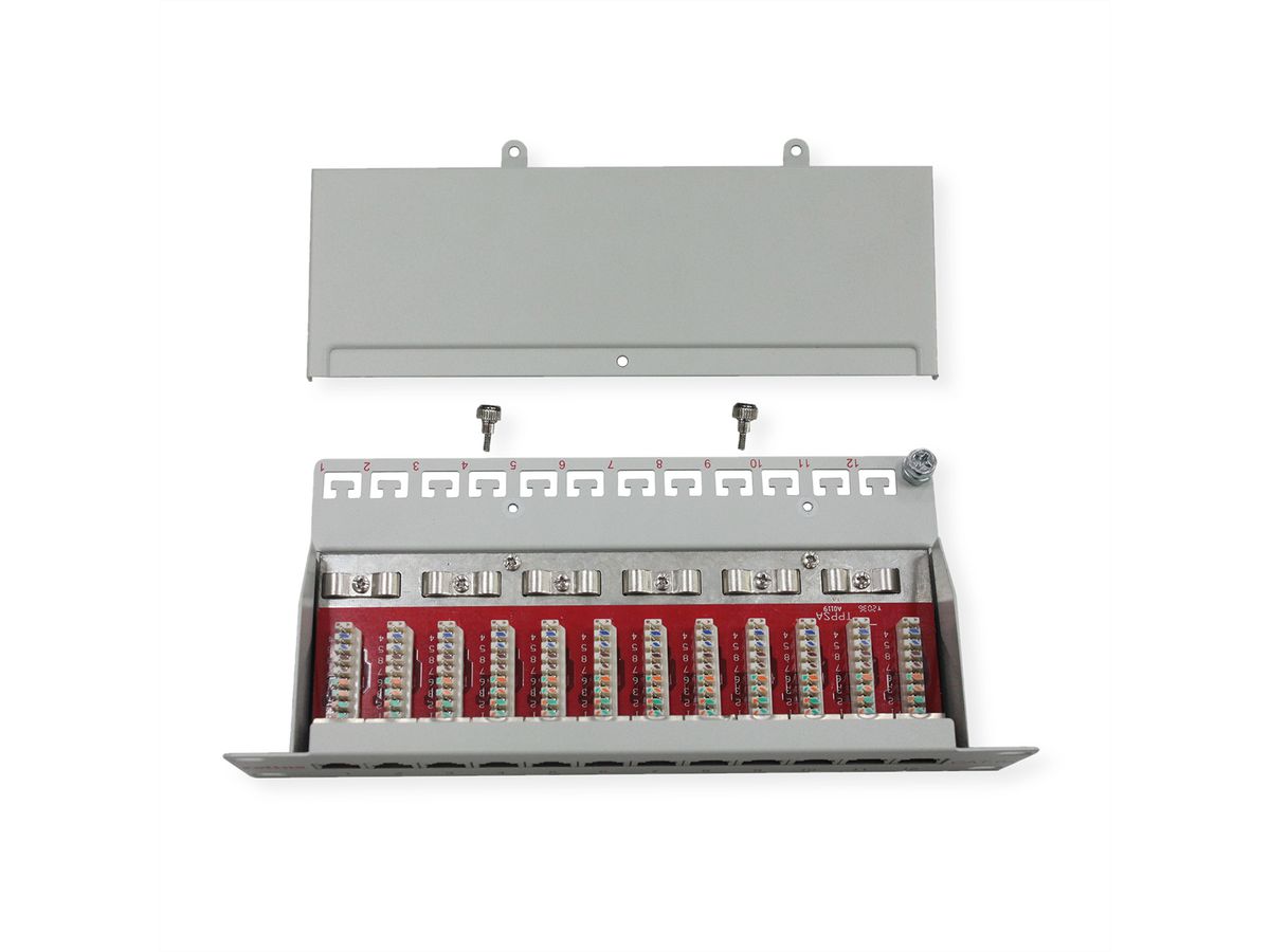 ROLINE 10-Zoll Patchpanel 12 Ports, Cat.6A (Class EA), geschirmt