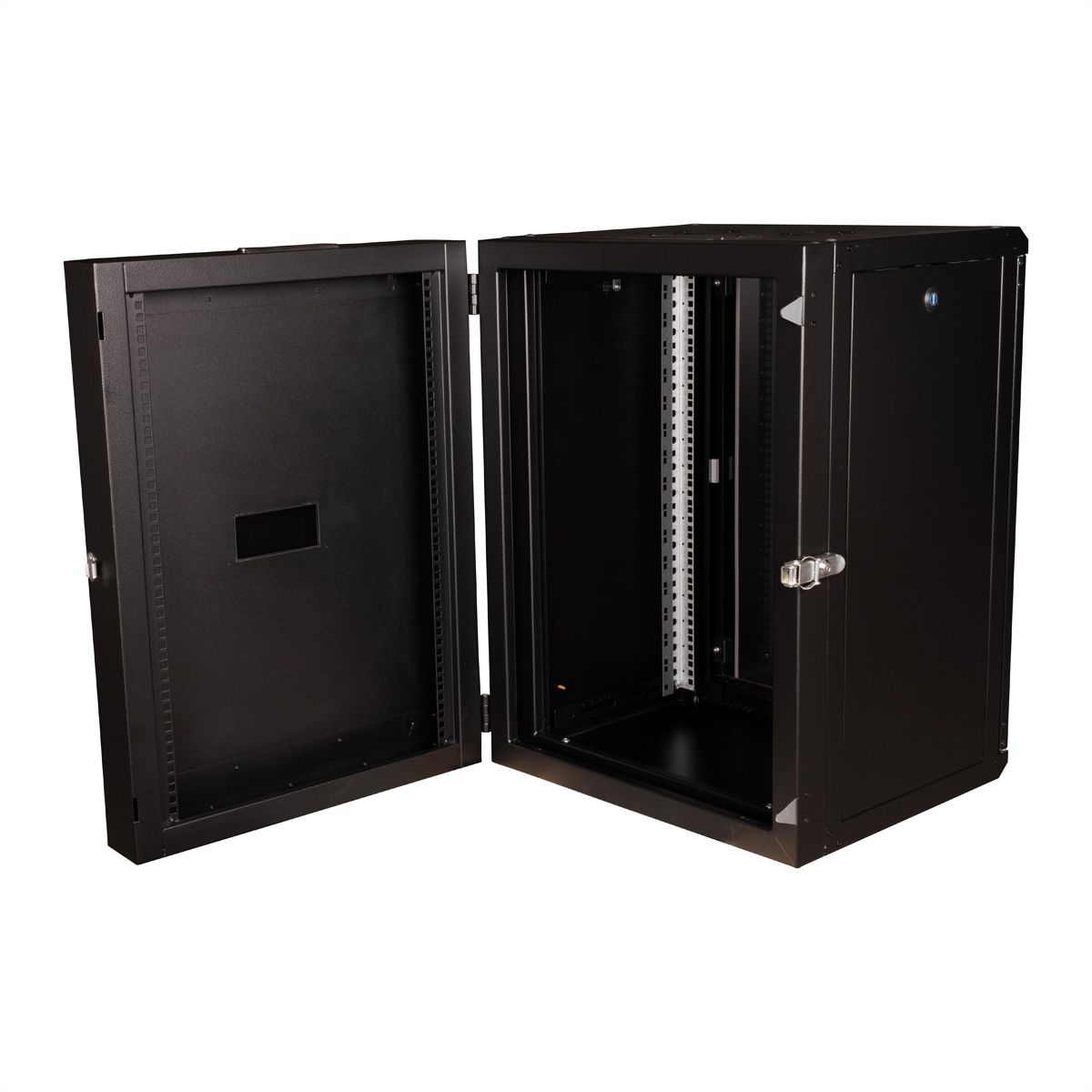 ROLINE 19-Zoll Wandgehäuse Pro 16 HE, 600x600 BxT zweiteilig schwenkbar schwarz