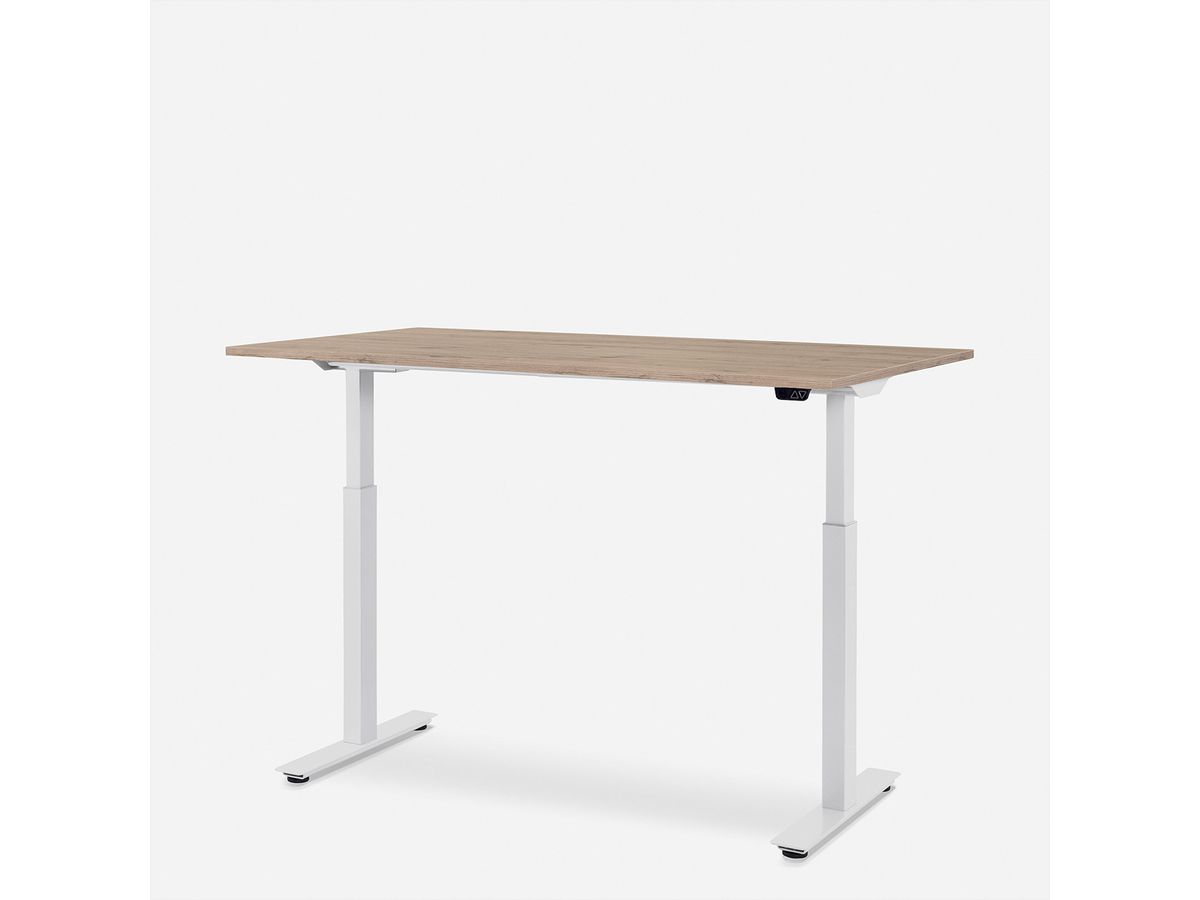WRK21 Schreibtisch Smart 120 x 80 cm, Höhenverstellbar, Kendal Eiche / Weiss