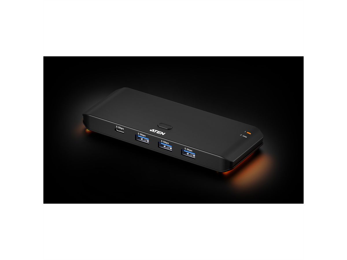 ATEN US5324 2x4-Port USB  Sharing Switch, USB 3.2 Gen 1 Peripheral Sharing Switch