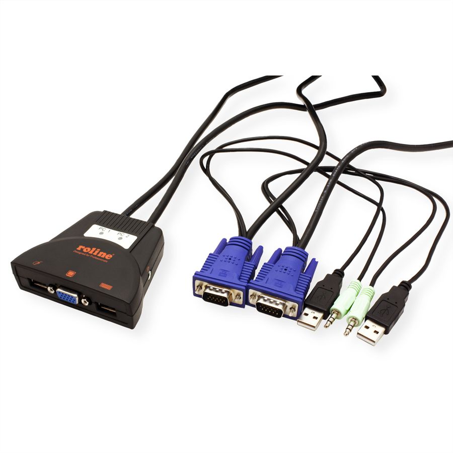 ROLINE Commutateur 'Star', 1 Util. - 2 PCs, USB, audio