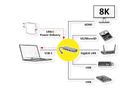 ROLINE Dockingstation USB Typ C, 8K30 HDMI, USB 3.2 Gen 1 (Typ-A), PD, LAN, SD/MicroSD
