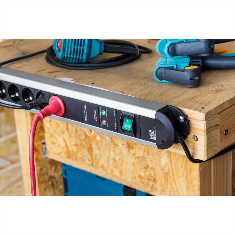 BACHMANN PRIMO Bâti de prises 6x contact de protection, protection totale de l'appareil Interrupteur, 1,75 m