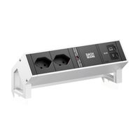 BACHMANN DESK2 2xCH 90° 1xUSB C/C 65W, L=0,2m INOX