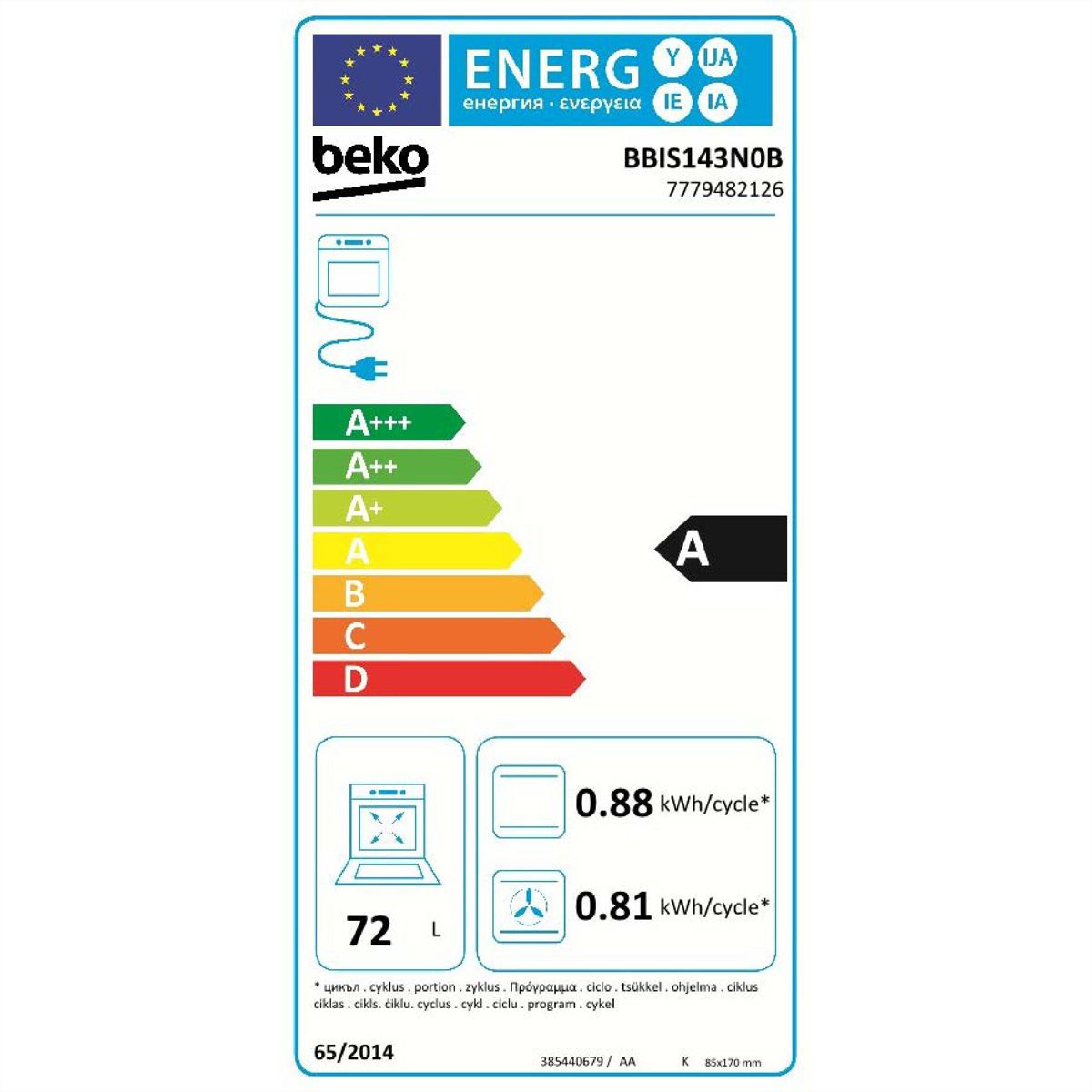 Beko Ofen & Herd Set ,  BBIS143N0B_HIC 64401