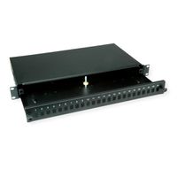 VALUE 19-Zoll-Spleißbox leer 1 HE, ausziehbar, 24x SC SX / LC DX