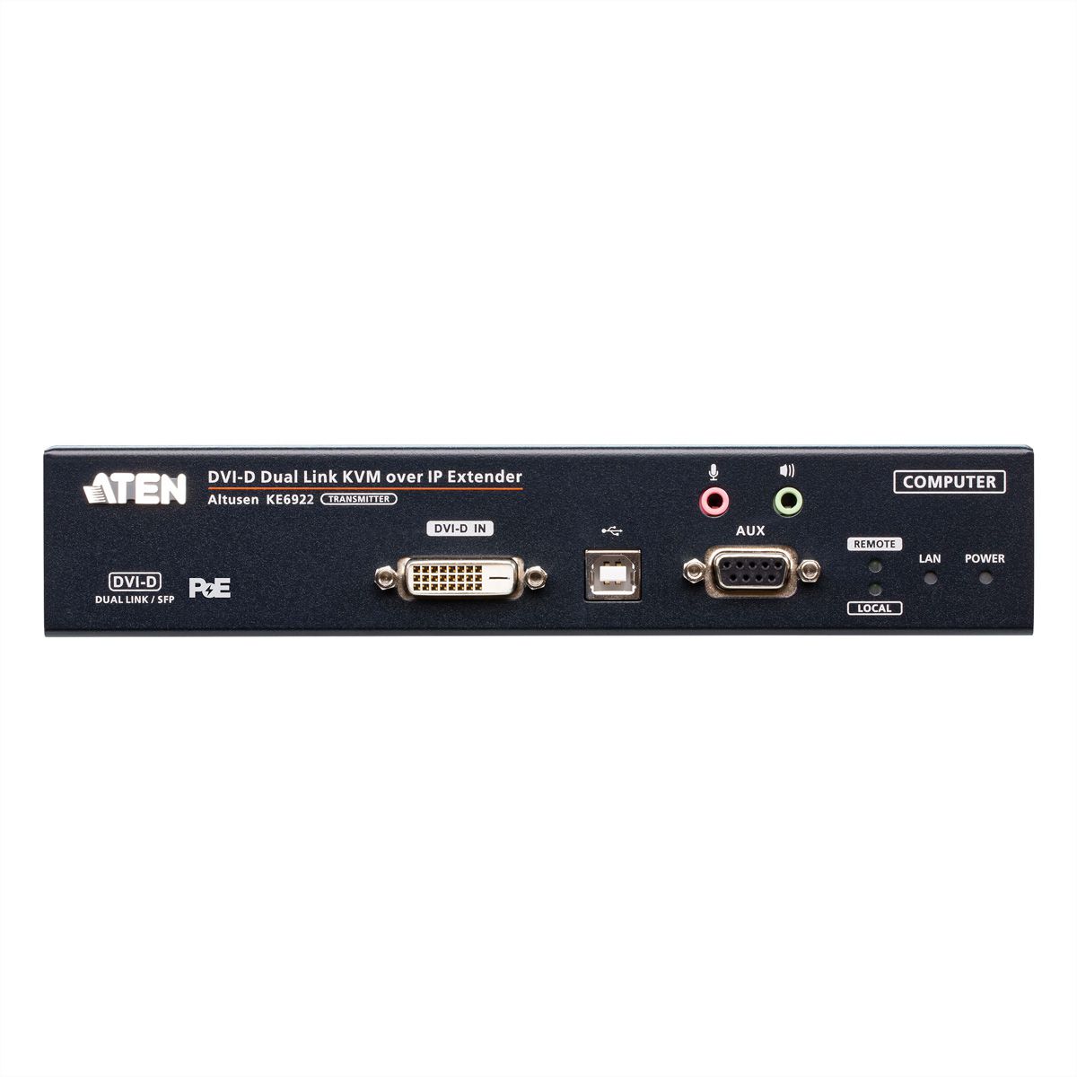 ATEN KE6922T Émetteur KVM 2K DVI-D Dual Link sur IP avec double SFP et PoE
