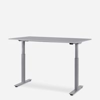 WRK21 Schreibtisch Smart 100 x 60 cm, Höhenverstellbar, Grau Uni / Grau