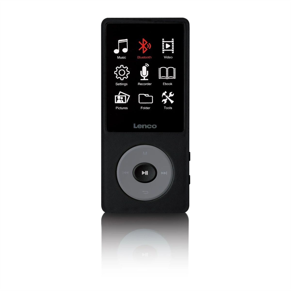 Lenco MP3/MP4-Spieler mit Bluetooth, 8 GB internem Speicher, schwarz