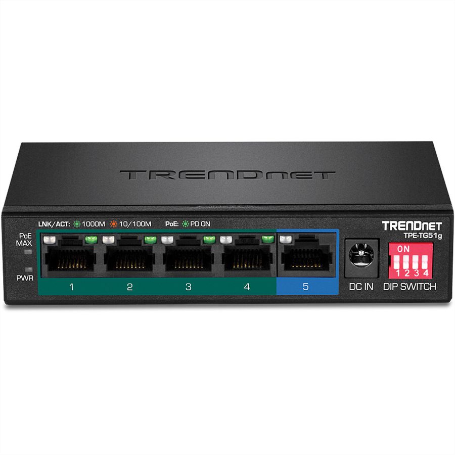 TRENDnet TPE-TG51G Switch PoE+ Gigabit à 5 ports