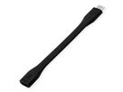ROLINE Câble USB4 Gen3x2, C-C, M/F, 8K UHD-2, 40Gbit/s, 100W, plat, noir, 11,5 cm
