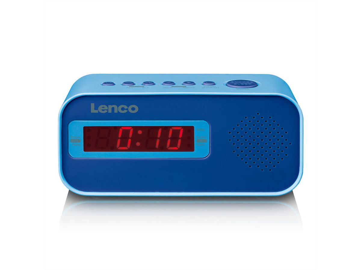 Lenco Radio-réveil CR-205 bleu, Blanc