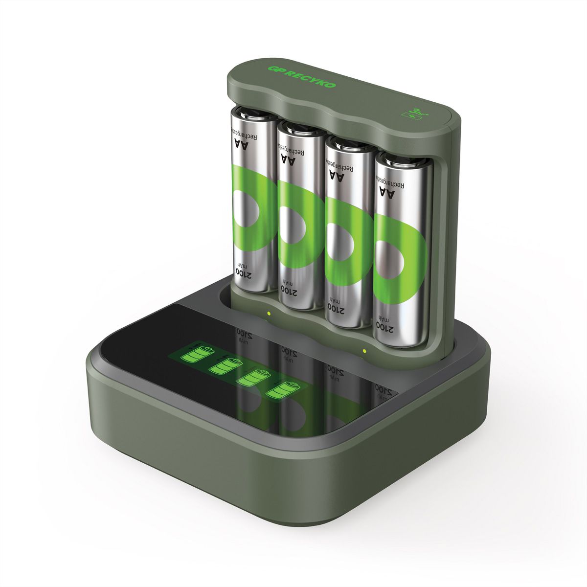 GP Batteries USB-Ladegerät GP B421, inkl. 4 x ReCyko AA 2100 mAh & USB Dock