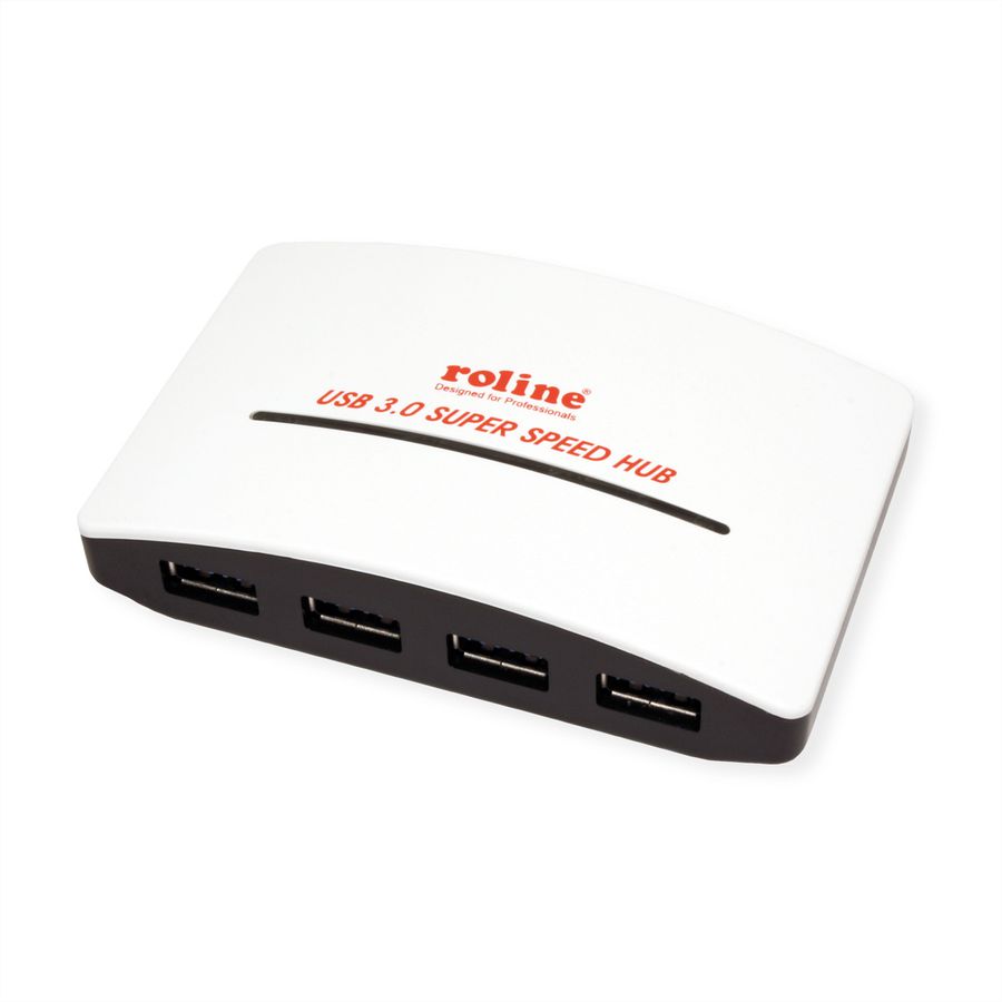 ROLINE Hub USB 3.2 Gen 1 "Black and White", 4 ports, avec alimentation