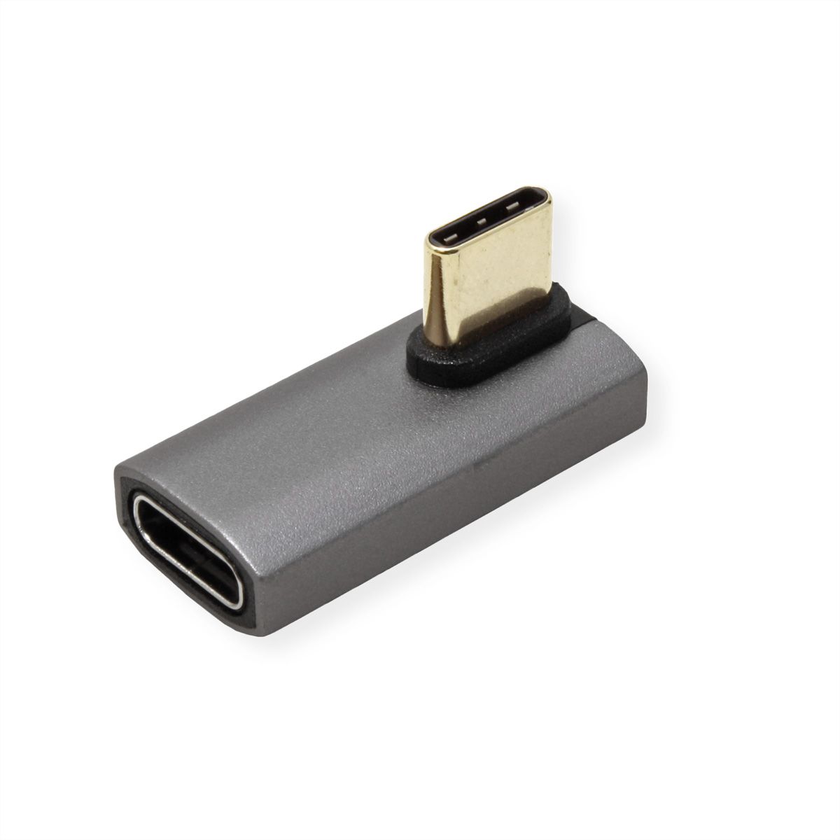 ROLINE Adaptateur USB4 Gen 3x2, Aluminium, coudé à 90°, Type C, M/F, argent
