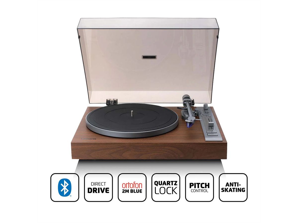Lenco Plattenspieler LBT-515WD, Holz, BT, inkl. Ortofon 2M Blue