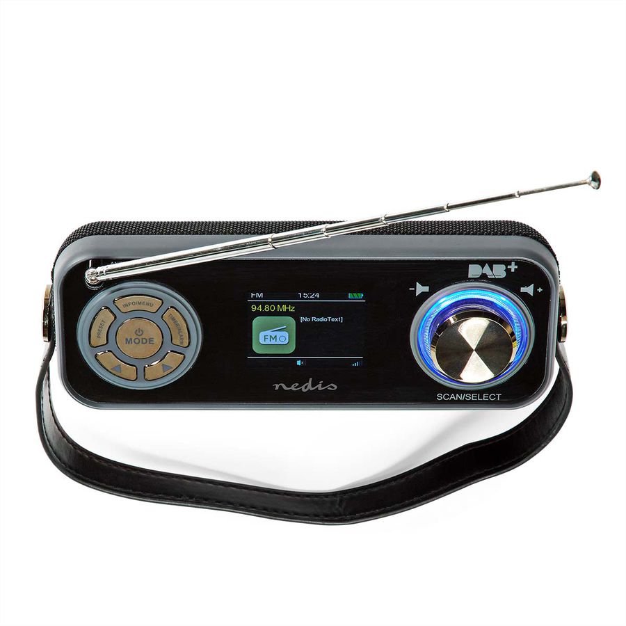 Nedis DAB+ Radio Tischradio, schwarz, Bluetooth, Akku