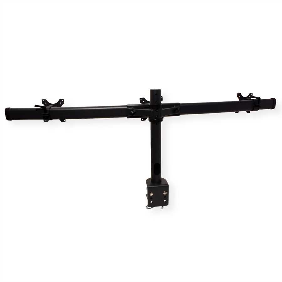 VALUE Bras pour LCD triple, noir, montage sur table