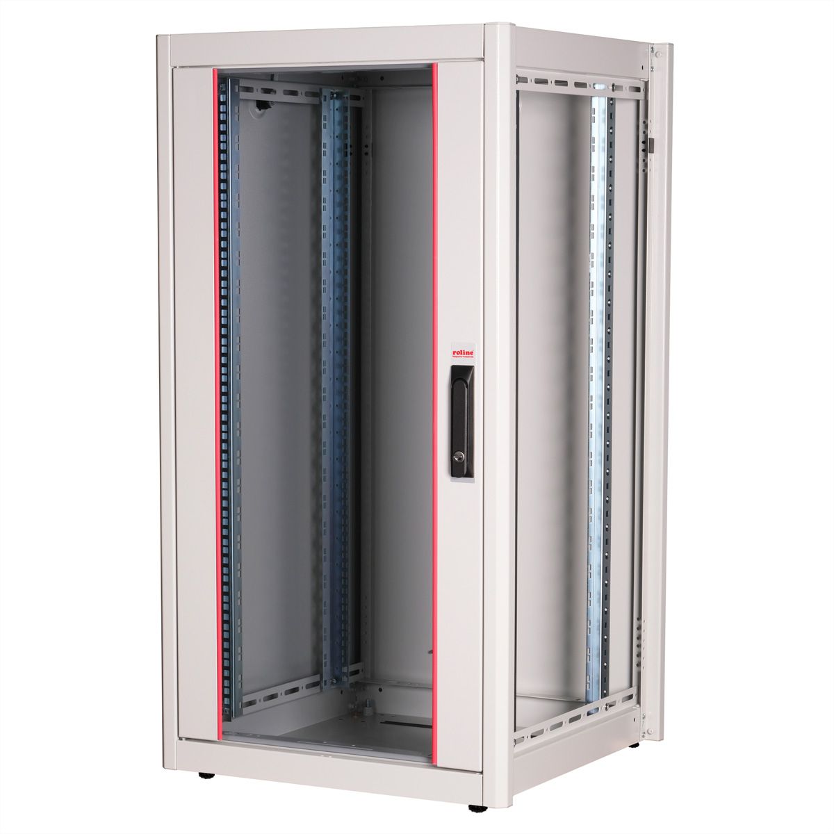 ROLINE 19-Zoll Netzwerkschrank Basic 22 HE, 600x600 BxT Glastür grau