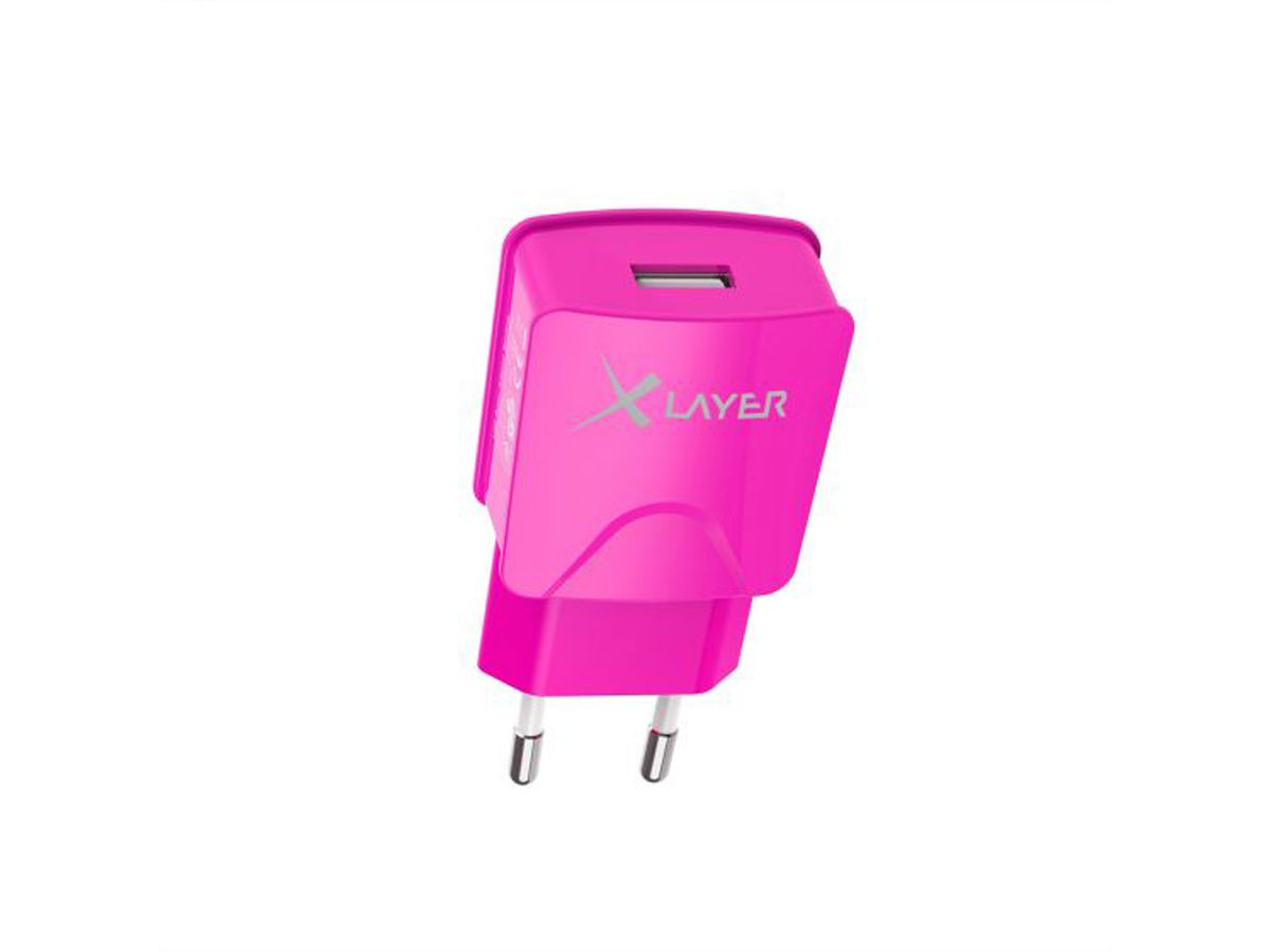 Xlayer Netzadapter USB, 2.1 A, pink