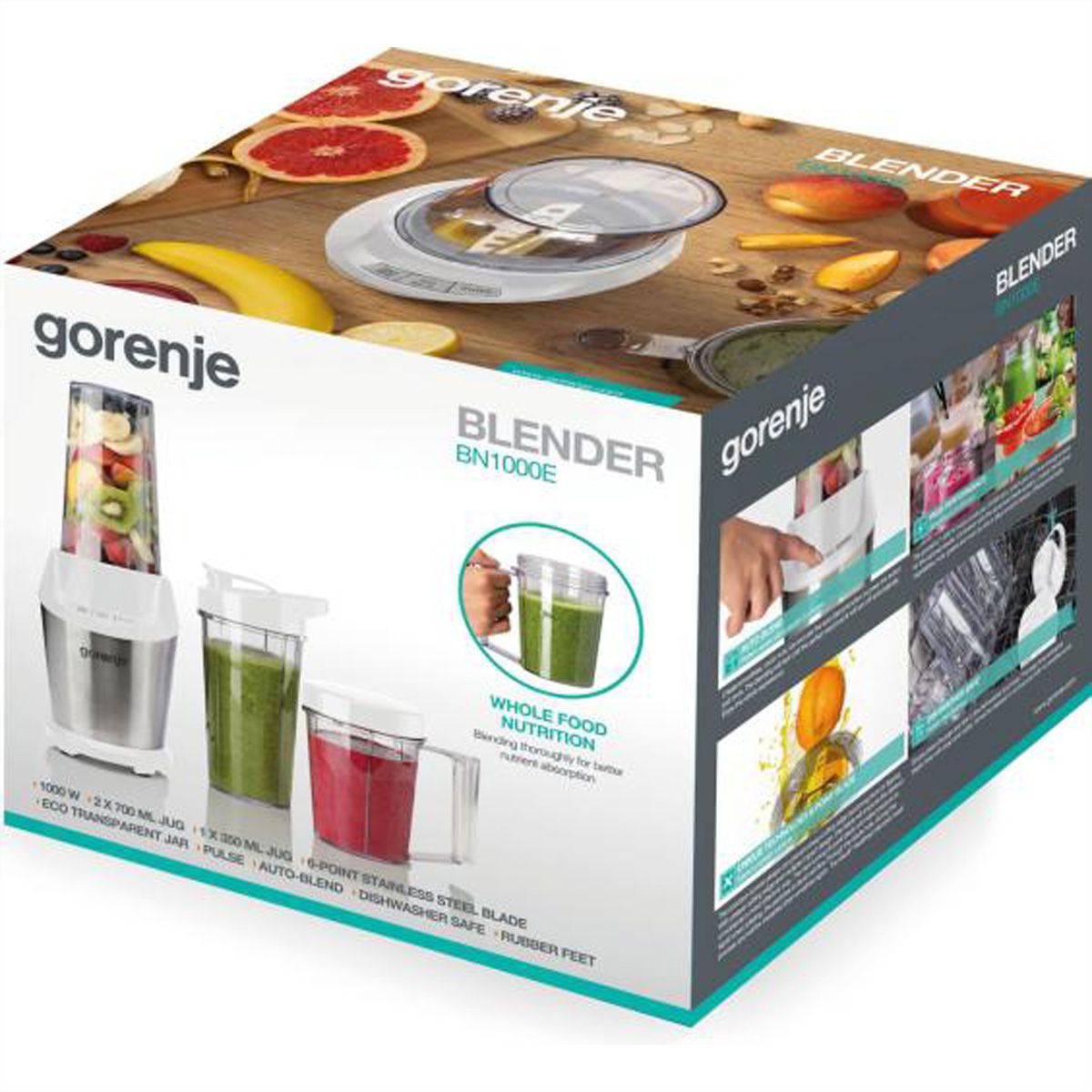 Gorenje Blender BN1000E, 1000W, weiss/silber