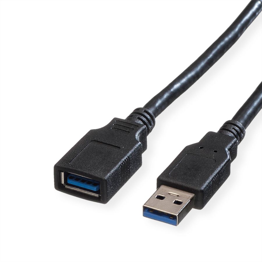 ROLINE Câble USB 3.2 Gen 1 Type A-A, M/F, noir, 1,8 m