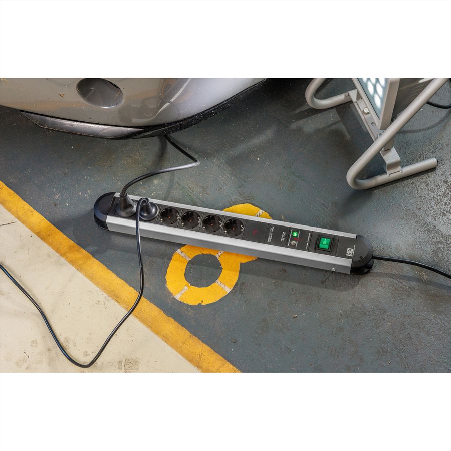BACHMANN PRIMO Bâti de prises 6x contact de protection, protection totale de l'appareil Interrupteur, 1,75 m