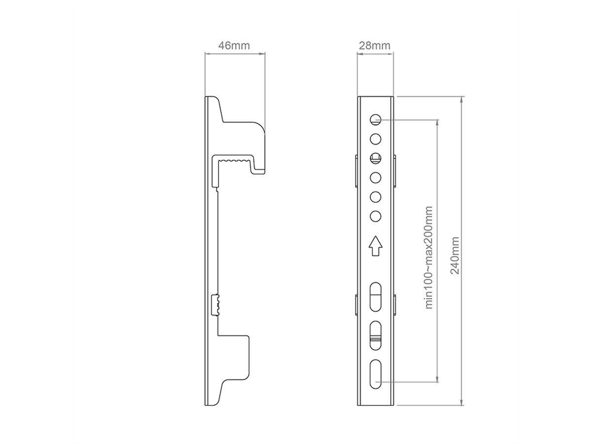 **DEMO** Hagor Adaptateur bras CPS - Fixed Arms VESA 200, noir