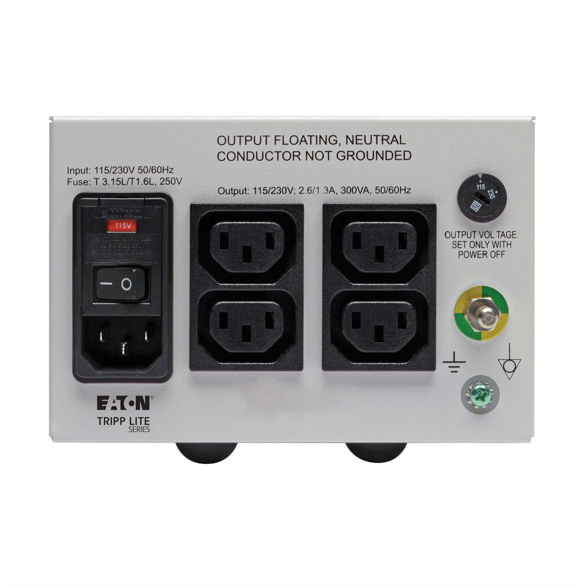 Eaton Isol. Trafo Dual-Volt. 115/230V 300W 60601-1 Medical C14 In 4 C13 Out