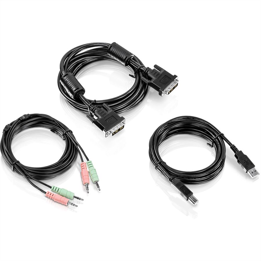 TRENDnet TK-CD10 Kit de câble KVM Audio, USB, DVI-I, 3m