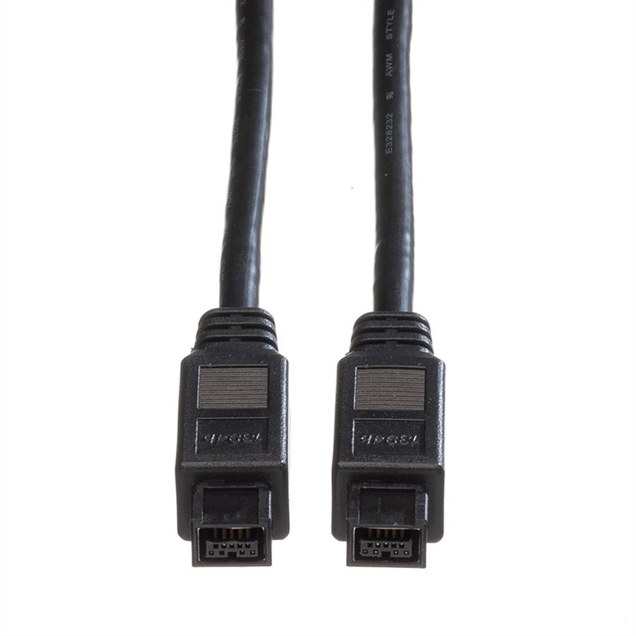 ROLINE IEEE 1394b Kabel, 9/9polig, schwarz, 1,8 m