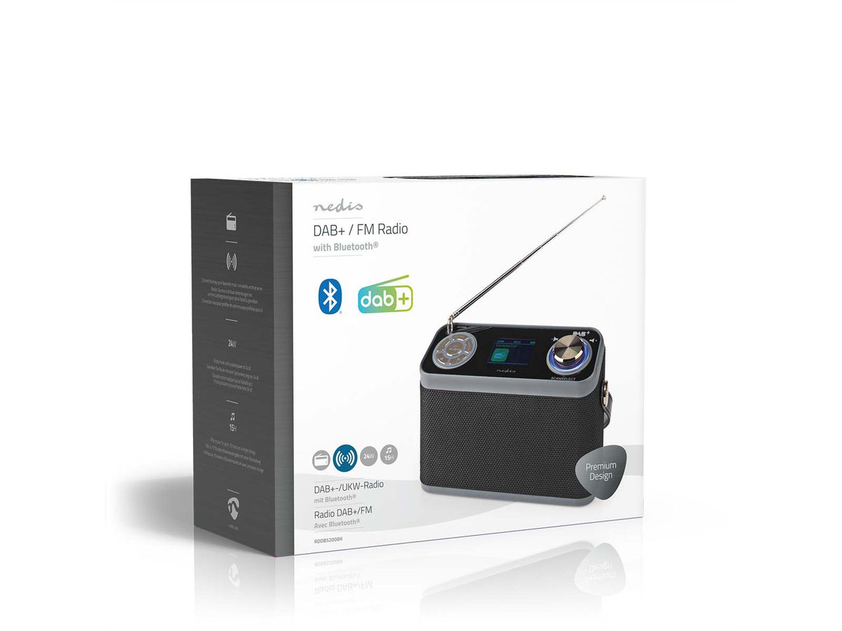 Radio d'urgence DAB FM Nedis , Radio d'urgence portable pour les situations d'urgence, le camping et les activités de plein air