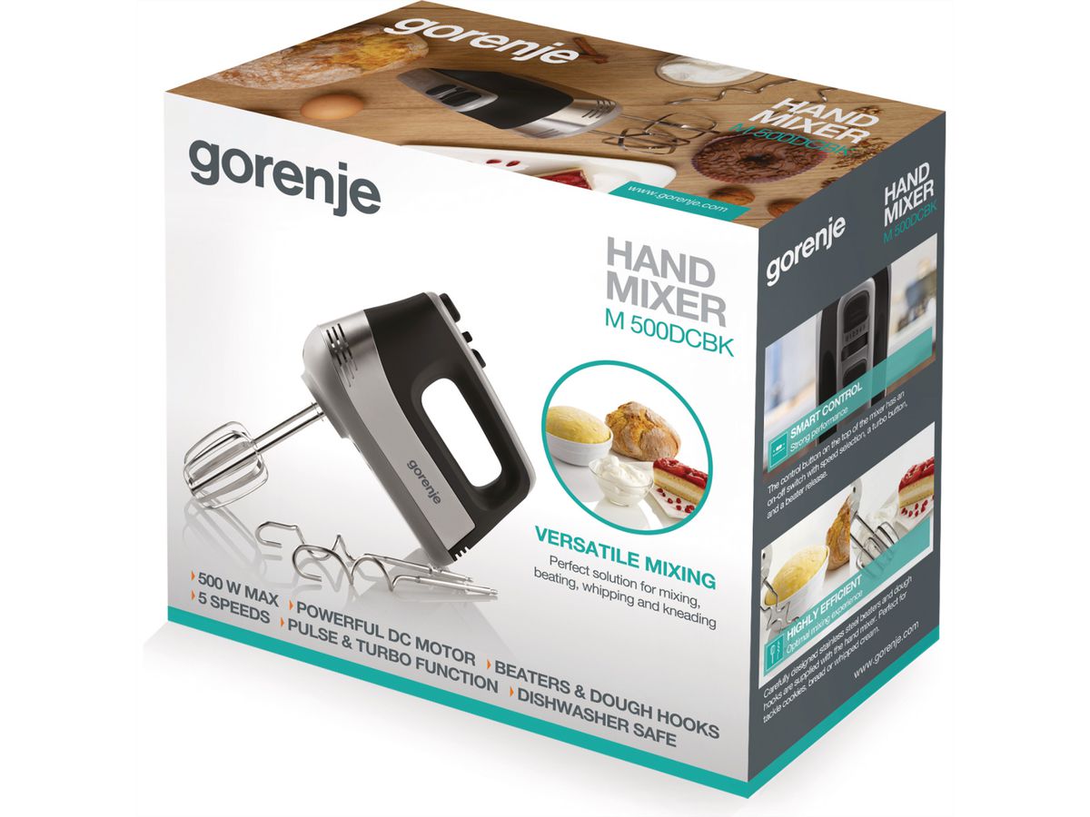 Gorenje Handmixer M500DCBK, 500W, schwarz