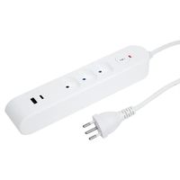 Steffen Bloc multiprises de bureau Alu Desk, 2x T13, 1x USB-A, 1x USB-C, 1.5m, blanc