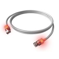 Cordon EasyLan DualBoot® LED Cat.6A (Classe EA) S/FTP, LSOH, gris, 1 m