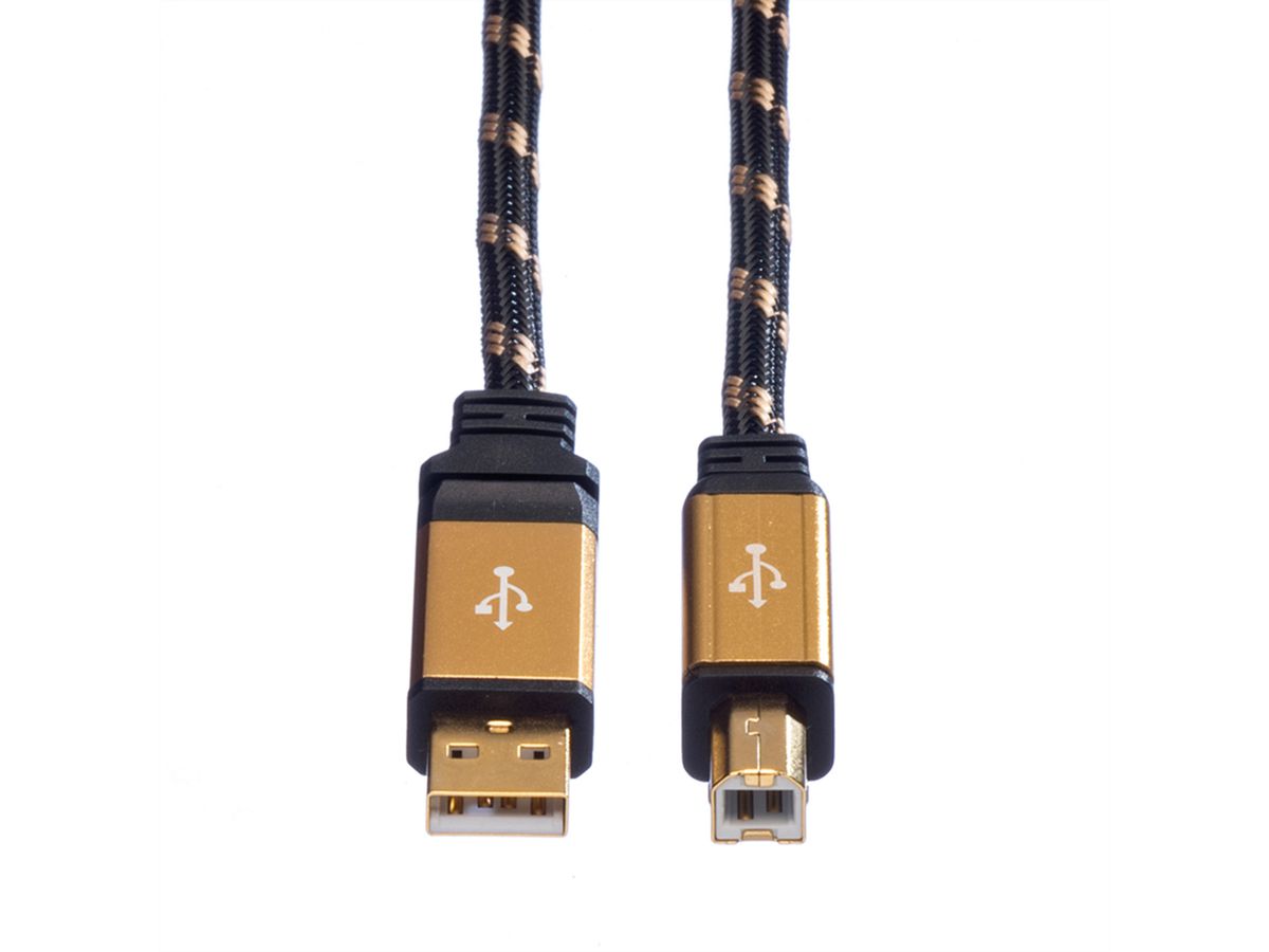 ROLINE GOLD Câble USB 2.0, type A-B, Retail Blister, 3 m